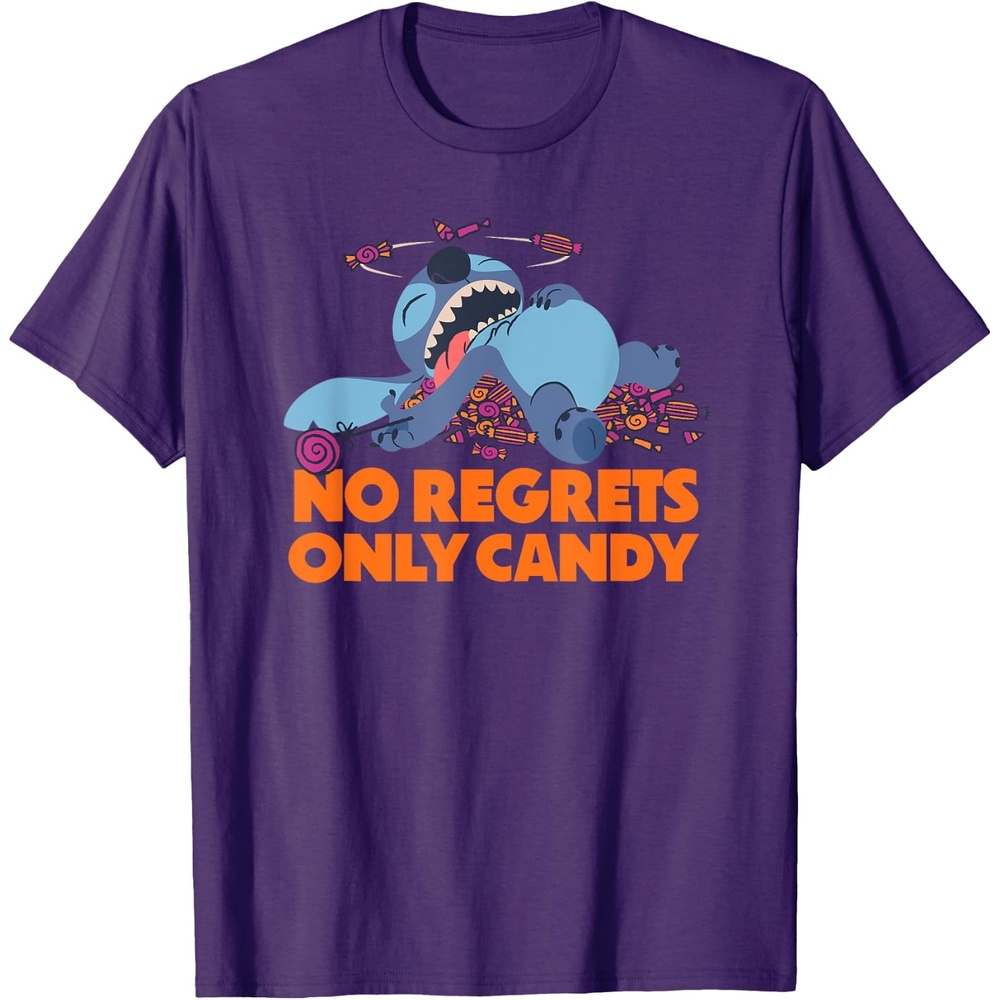 image:imageAmazon Essentials Stitch Halloween No Regrets Only Candy TShirtPurple