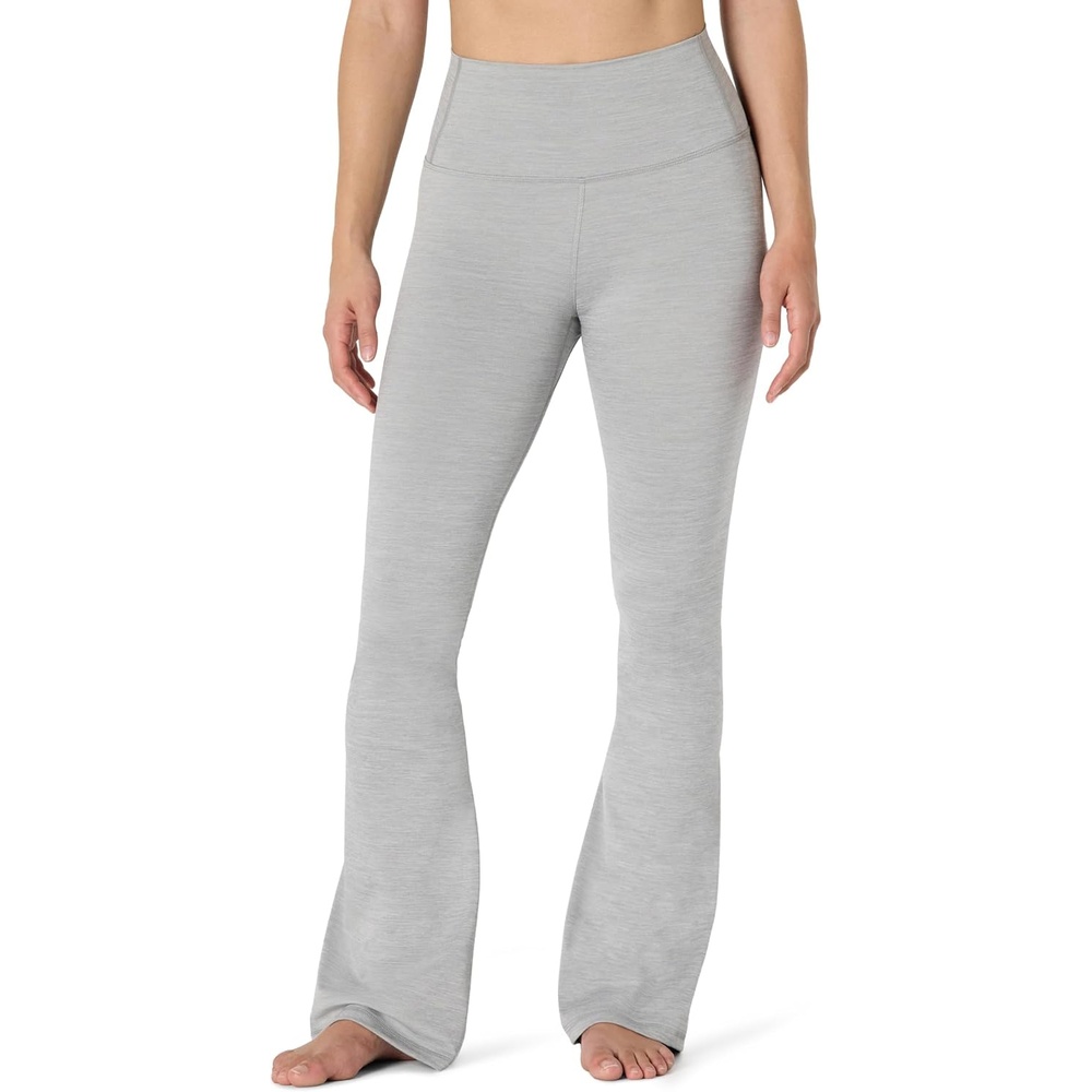 image:imageAmazon Essentials Womens Active FormFlex Buttery Soft Flared Leggings High Waist Bootcut Yoga Pants 315 InseamSpace Dye Grey