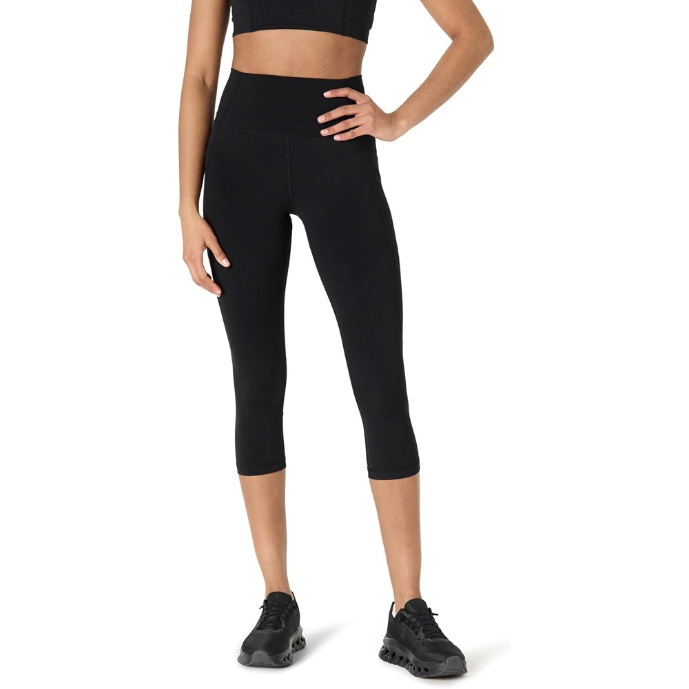 image:imageAmazon Essentials Womens Active FormFlex Buttery Soft High Waist Capri Yoga Workout LeggingsBlack