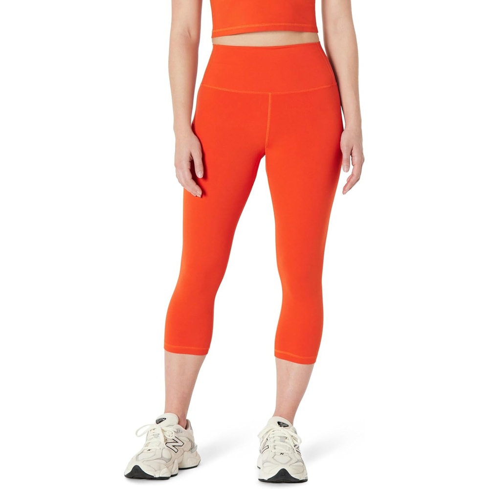 image:imageAmazon Essentials Womens Active FormFlex Buttery Soft High Waist Capri Yoga Workout LeggingsBright Red