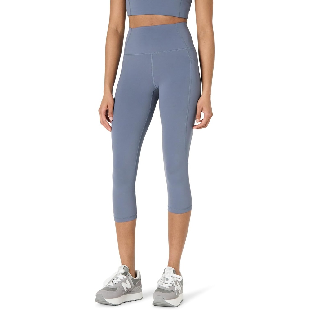 image:imageAmazon Essentials Womens Active FormFlex Buttery Soft High Waist Capri Yoga Workout LeggingsSlate Grey