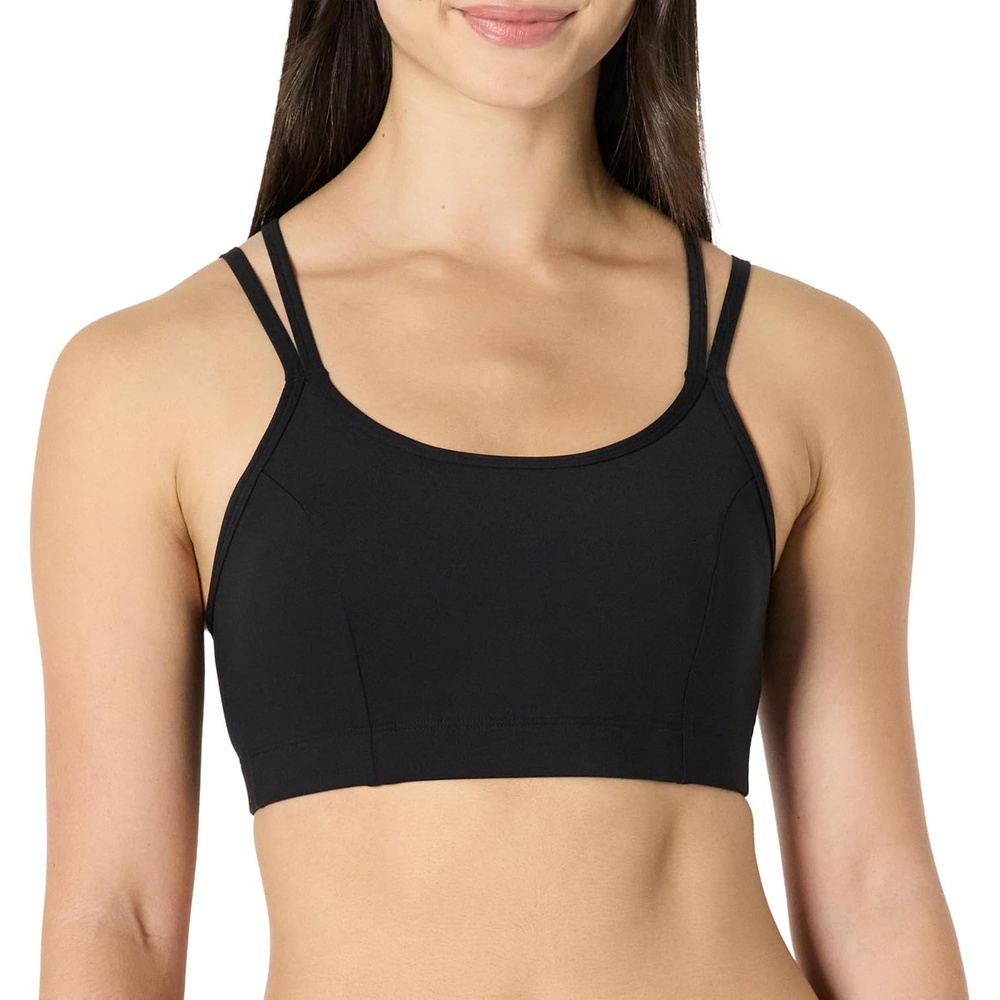 image:imageAmazon Essentials Womens Active Total Train Medium Support Sports Bra with Strappy BackBlack