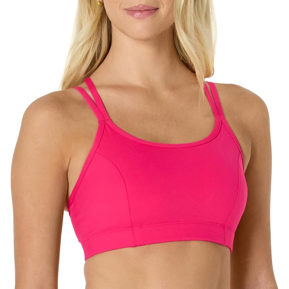image:imageAmazon Essentials Womens Active Total Train Medium Support Sports Bra with Strappy BackHot Pink