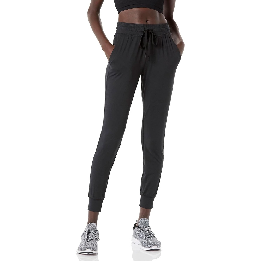 image:imageAmazon Essentials Womens Brushed Tech Stretch Jogger Pant Discontinued ColorsBlack
