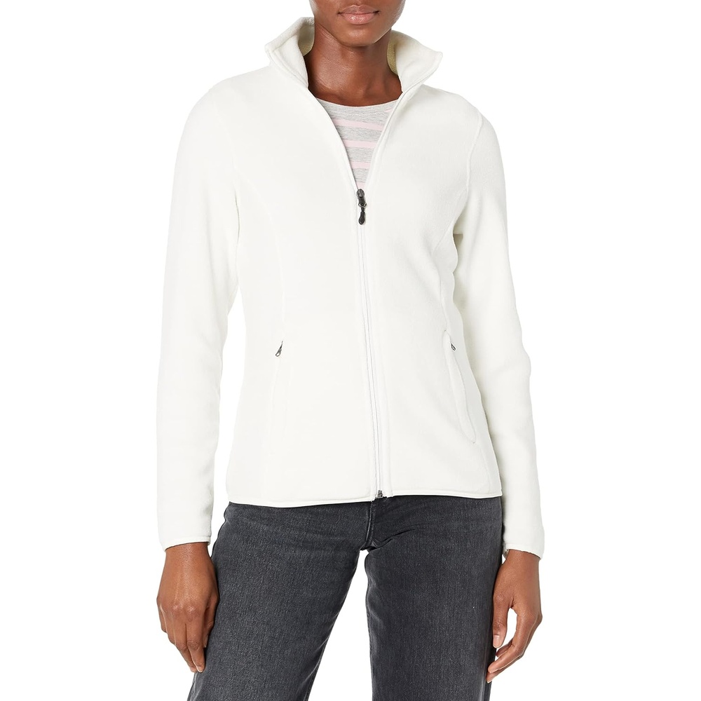 image:imageAmazon Essentials Womens ClassicFit FullZip Polar Soft Fleece Jacket Outerwear Coat with Cuffs Available in Plus SizeIvory