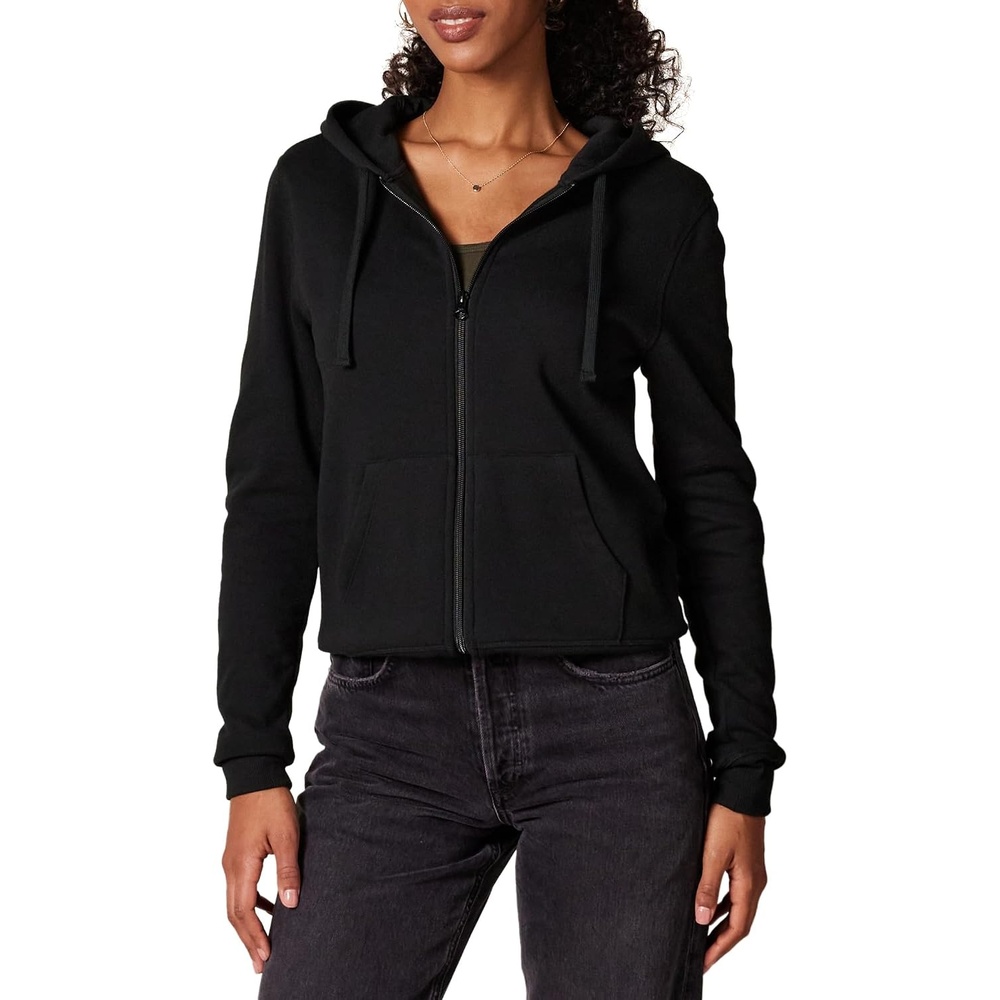 image:imageAmazon Essentials Womens Midweight Fleece FullZip Hoodie with Drawstring Available in Plus SizeBlack