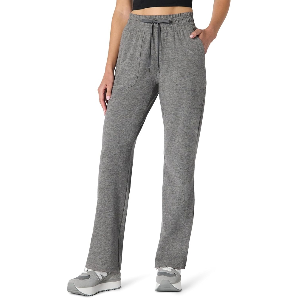 image:imageAmazon Essentials Womens Relaxed Fit Athletic Soft Performance Lightweight Stretch Casual Workout SweatpantsSpace Dye Grey