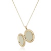Amazon Essentials 14k Gold-Filled Polished Oval Pendant Locket Necklace with Genuine 0.01 cttw Diamond, 18″