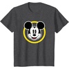 Amazon Essentials Disneyland Shirts, Disney Smiling Mickey T-Shirt, Classic Comfort Fit, Yellow Circle Design, Men’s, Black, Small(Dark Heather Grey)