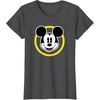 Amazon Essentials Disneyland Shirts, Disney Smiling Mickey T-Shirt, Classic Comfort Fit, Yellow Circle Design, Men’s, Black, Small(Dark Heather Grey)