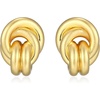 Amazon Essentials Love Knot Earrings for Women – Gold-Tone Fine Silver Plated, Trendy Jewelry