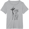 Amazon Essentials Men’s Nightmare Before Christmas Jack Living My Best Life Graphic T-Shirt, White, Small(Heather Grey)