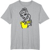 Amazon Essentials Men’s Princess Belle Linework Portrait T-Shirt, White, Small(Heather Grey)