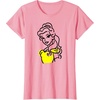 Amazon Essentials Men’s Princess Belle Linework Portrait T-Shirt, White, Small(Pink)