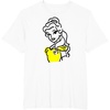 Amazon Essentials Men’s Princess Belle Linework Portrait T-Shirt, White, Small(White)
