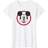Amazon Essentials Men’s Smiling Mickey in Red Circle T-Shirt, White, Small(White)