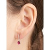 Amazon Essentials Platinum Over Sterling Silver Ruby and 0.1 Carat Total Weight Lab Grown Diamond Pear Linear Tear Drop Earrings