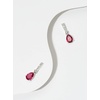 Amazon Essentials Platinum Over Sterling Silver Ruby and 0.1 Carat Total Weight Lab Grown Diamond Pear Linear Tear Drop Earrings