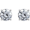 Amazon Essentials Platinum-Plated Sterling Silver Infinite Elements Cubic Zirconia Round-Cut Stud Earrings, Classic Jewelry