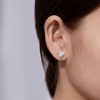 Amazon Essentials Platinum-Plated Sterling Silver Infinite Elements Cubic Zirconia Round-Cut Stud Earrings, Classic Jewelry