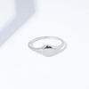 Amazon Essentials Rhodium Plated Sterling Silver Round Signet Ring Size 7, Silver