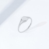 Amazon Essentials Rhodium Plated Sterling Silver Round Signet Ring Size 7, Silver