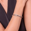 Amazon Essentials Sterling Silver Diamond Double Knot Bangle Bracelet, 7″ (0.25 cttw, J Color, I3 Clarity)