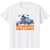 Amazon Essentials Stitch Halloween No Regrets Only Candy T-Shirt(White)