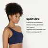Amazon Essentials Women’s Active FormFlex Buttery Soft Light Support One Shoulder Strappy Back Sports Bra(Navy)