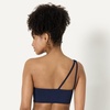 Amazon Essentials Women’s Active FormFlex Buttery Soft Light Support One Shoulder Strappy Back Sports Bra(Navy)