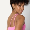Amazon Essentials Women’s Active FormFlex Buttery Soft Light Support One Shoulder Strappy Back Sports Bra(Pink)