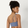 Amazon Essentials Women’s Active FormFlex Buttery Soft Light Support One Shoulder Strappy Back Sports Bra(Slate Grey)