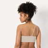 Amazon Essentials Women’s Active FormFlex Buttery Soft Light Support One Shoulder Strappy Back Sports Bra(Taupe)