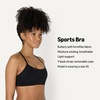 Amazon Essentials Women’s Active FormFlex Buttery Soft Light Support Y-Back Thin Strap Moisture Wicking Yoga Sports Bra(Black)