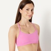 Amazon Essentials Women’s Active FormFlex Buttery Soft Light Support Y-Back Thin Strap Moisture Wicking Yoga Sports Bra(Flamingo Pink)