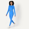 Amazon Essentials Women’s Active FormFlex Buttery Soft Slim Fit Crop Layering Workout Top, Moisture-Wicking(Blue)