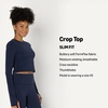 Amazon Essentials Women’s Active FormFlex Buttery Soft Slim Fit Crop Layering Workout Top, Moisture-Wicking(Navy)