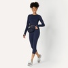 Amazon Essentials Women’s Active FormFlex Buttery Soft Slim Fit Crop Layering Workout Top, Moisture-Wicking(Navy)