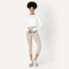 Amazon Essentials Women’s Active FormFlex Buttery Soft Slim Fit Crop Layering Workout Top, Moisture-Wicking(White)