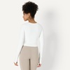 Amazon Essentials Women’s Active FormFlex Buttery Soft Slim Fit Crop Layering Workout Top, Moisture-Wicking(White)