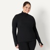 Amazon Essentials Women’s Active FormFlex Buttery Soft Slim Fit Quarter Zip Long Sleeve Pullover Jacket, Moisture Wicking(Black)