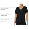 Amazon Essentials Women’s Active Soft Cotton Modal V-Neck Short Sleeve Lightweight Yoga Workout T-Shirt with Curved Hem(Black)