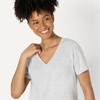 Amazon Essentials Women’s Active Soft Cotton Modal V-Neck Short Sleeve Lightweight Yoga Workout T-Shirt with Curved Hem(Light Grey Heather)