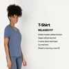 Amazon Essentials Women’s Active Soft Cotton Modal V-Neck Short Sleeve Lightweight Yoga Workout T-Shirt with Curved Hem(Slate Grey)