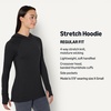 Amazon Essentials Women’s Athletic Soft Performance Lightweight Long Sleeve Pullover Hoodie Workout Top(Space Dye Black)