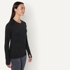 Amazon Essentials Women’s Athletic Soft Performance Lightweight Stretch Long Sleeve Layering Workout Top with Thumbholes(Space Dye Black)