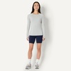 Amazon Essentials Women’s Athletic Soft Performance Lightweight Stretch Long Sleeve Layering Workout Top with Thumbholes(Space Dye Dove)