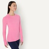 Amazon Essentials Women’s Athletic Soft Performance Lightweight Stretch Long Sleeve Layering Workout Top with Thumbholes(Space Dye Pink)