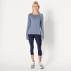 Amazon Essentials Women’s Athletic Soft Performance Lightweight Stretch Long Sleeve Layering Workout Top with Thumbholes(Space Dye Slate)