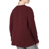 Amazon Essentials Womens Brushed Tech Stretch Long-Sleeve Crewneck Shirt (Available in Plus Size)(Burgundy Space Dye)